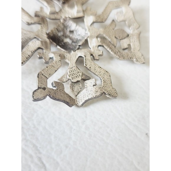 Vintage Creed Sterling Silver Flowers Maltese Ornate Cross Pendant - Picture 4 of 8